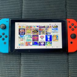 NINTENDO SWITCH V2 with 120 SWITCH GAMES MARIO KART,POKEMON LEGENDS,ZELDA,MARIO PARTY and More