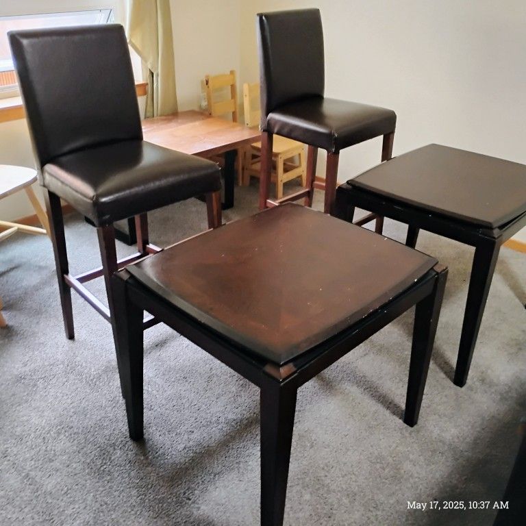 To End Tables And Two Chairs Like Bar Stools