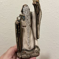 Vintage Windstone Editions White Wizard statue Figure With Dragon 