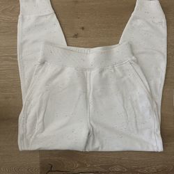 lululemon new white with confetti speckles cuffed jogger sweatpants