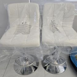 2 White Bar Stool (New) 