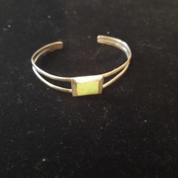 Sterling Silver Cuff Bracelet with Turquoise Stone 