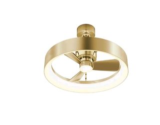 New in box Artika Austin 23" LED Ceiling Fan Dimmable Gold Fandelier w/ Remote
