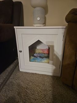 Side table with cat bed