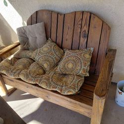 Wooden Bench, Table And Chairs 