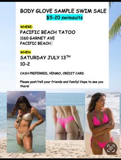 Body Glove Swim Sample Sale Pacific Beach 10-2