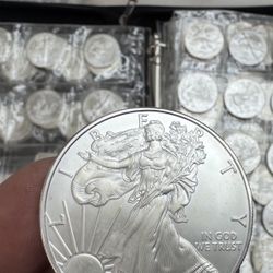 1oz Silver Eagles US Mint one Troy Ounce bullion coins hard assets real currency  