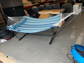 Double Hammock with Steel Stand, Heavy Duty 2 Person Portable Hammock