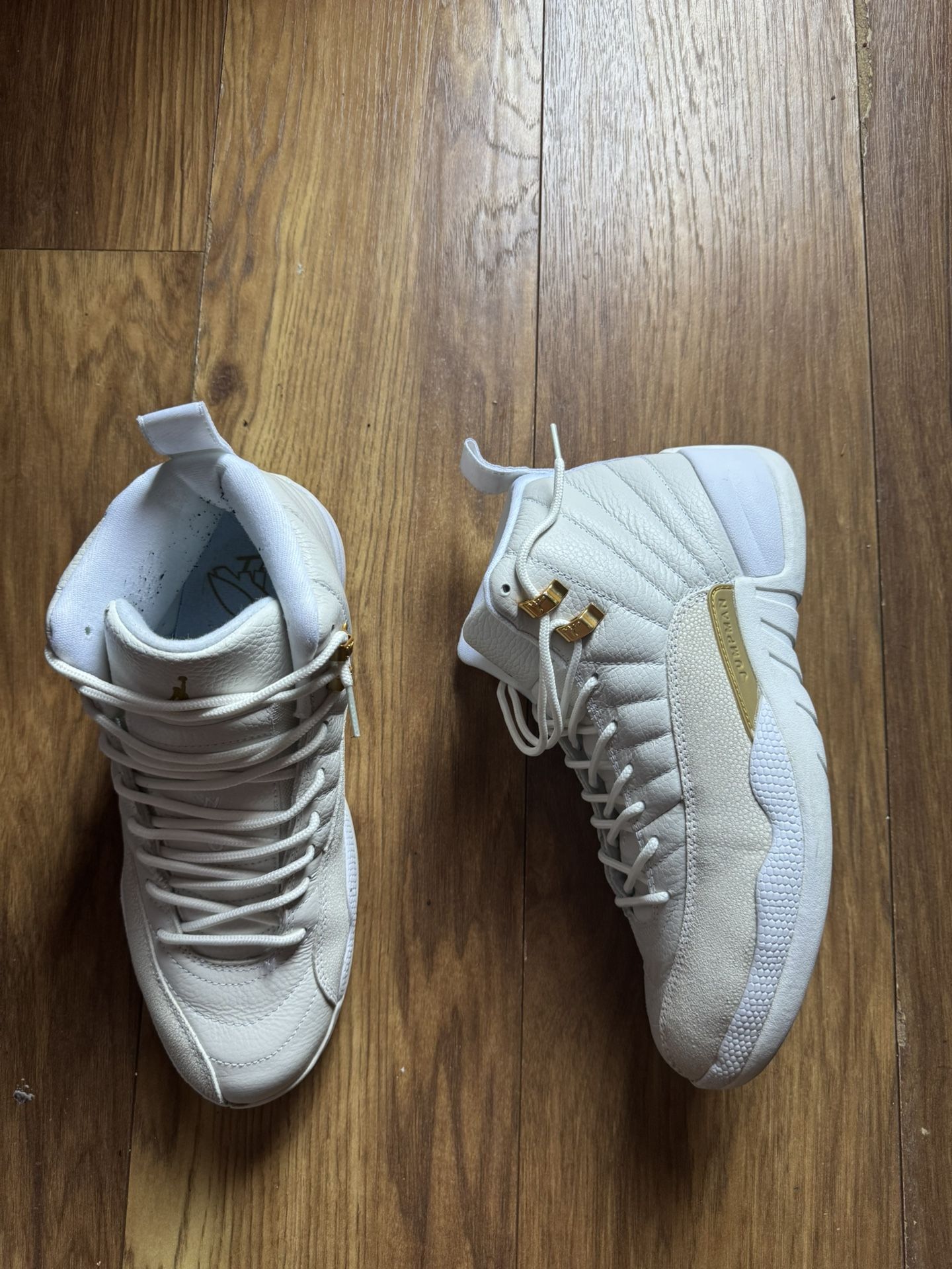 Jordan 12 White And Gold OVO