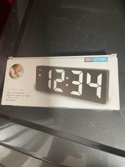 Digital LED Mirror Display Guard Your Sleep Alarm Clock - GH0712L - White