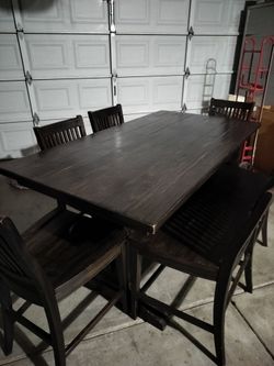 Counter Height Trestle Table for 6