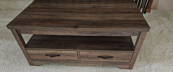 Rustic Brown Coffee Table with Storage