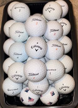 50 Golf Balls As Pictured - Callaway , TaylorMade , Titleist ….