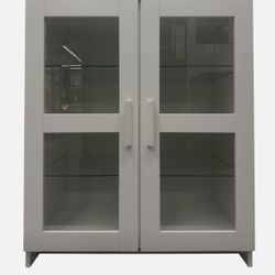IKEA White Cabinet Glass Doors Brimnes