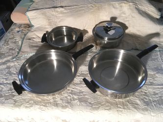 Vintage Made USA Stainless Steel Pan Set 