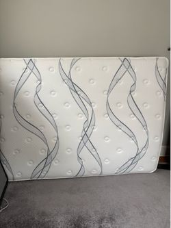Mattress and box spring, along with bed frame and topper