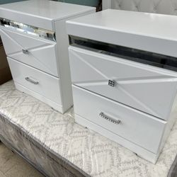 New Pair Of White Nightstands