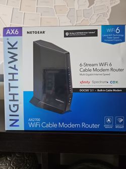 Nighthawk AX6 wifi cable modem router AX2700