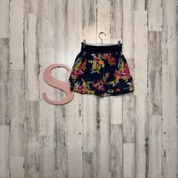 Hollister Floral Ruffle Mini Skirt Navy Size S