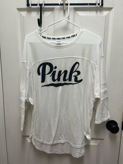 White PINK quarter sleeve shirt  size L