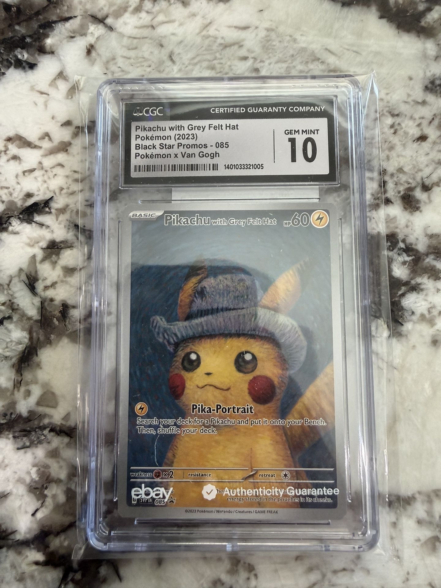 Pikachu Grey Felt Hat Pokemon Slab