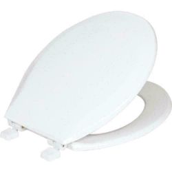 6 pcs / 1 Case Maintenance Warehouse Molded Wood Round Front Toilet Seat White 568501