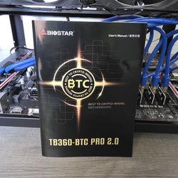 Mining rig frame with motherboard, CPU, ricer and server fans