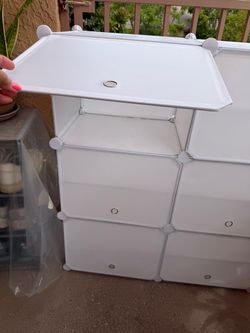 White Modular Plastic Storage Cabinet