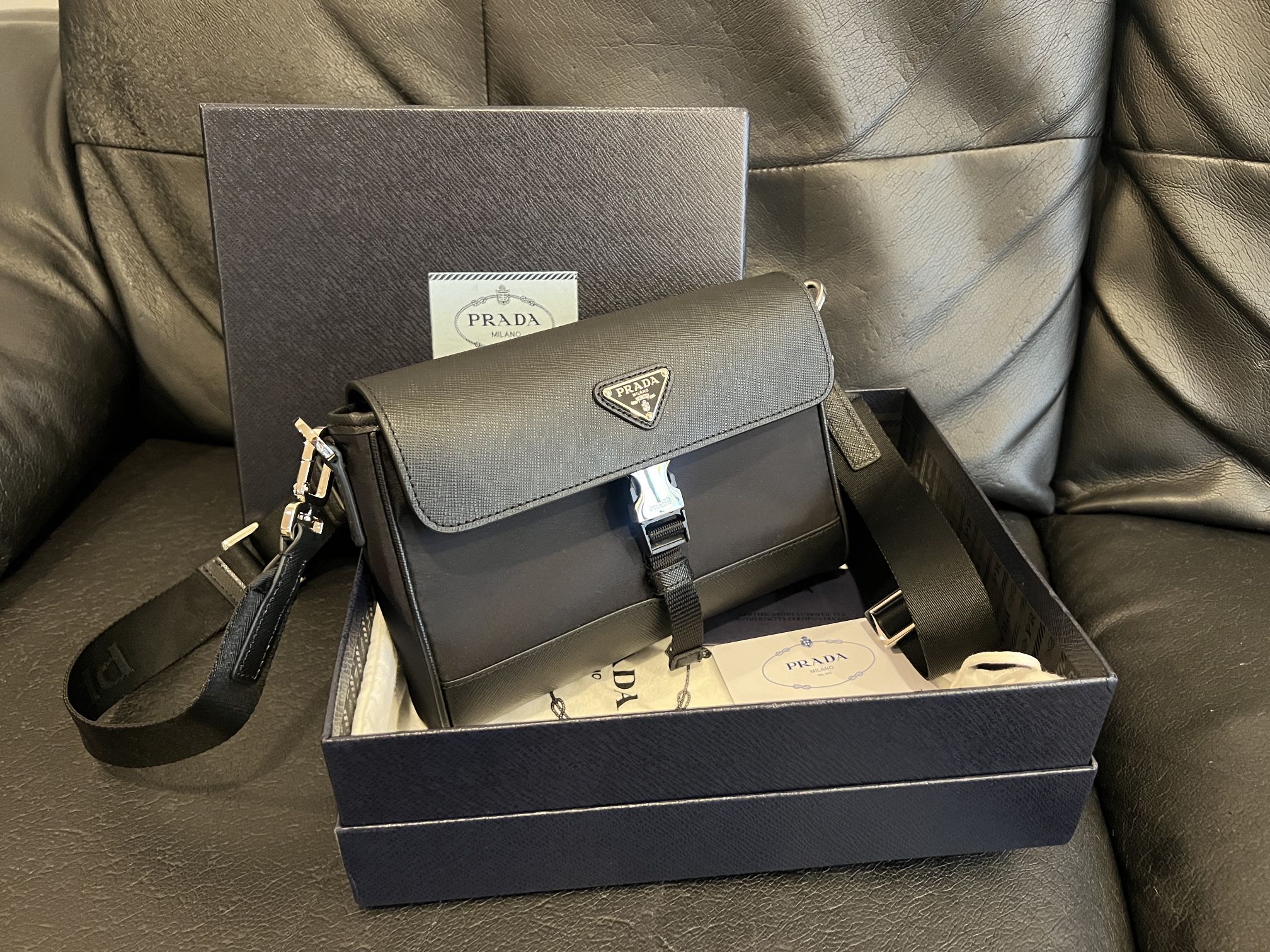 Prada Re-Nylon and Saffiano leather shoulder bag for Sale in Brooklyn, NY -  OfferUp