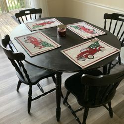 Solid Wood Breakfast Nook Table And All Chairs Very Sturdy !