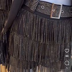 Fringe Rhine Stone Belt 