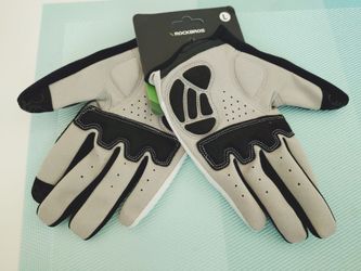 Size L White Grey Bicycle Gloves Bike Street Hybrid Trail Mountain MTB