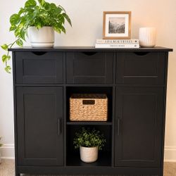 New Black Storage Cabinet w/ Drawers & Doors
