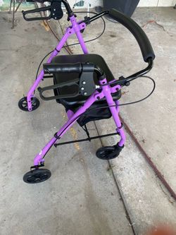 Purple 4-Wheel Rollator Walker with Seat