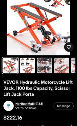 VEVOR Hydraulic Motorcycle Lift JACK 1100 LB Capacity / Brand New in the Box.
