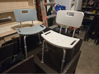 Adjustable Shower Chairs with Backrests (Set of 2)