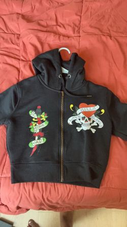 Black cropped ed hardy jacket