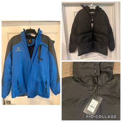 Three new men’s coats - size Large
