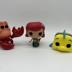 Funko POP! Disney The Little Mermaid Lot- Ariel 27, Sebastian 236, Flounder 237