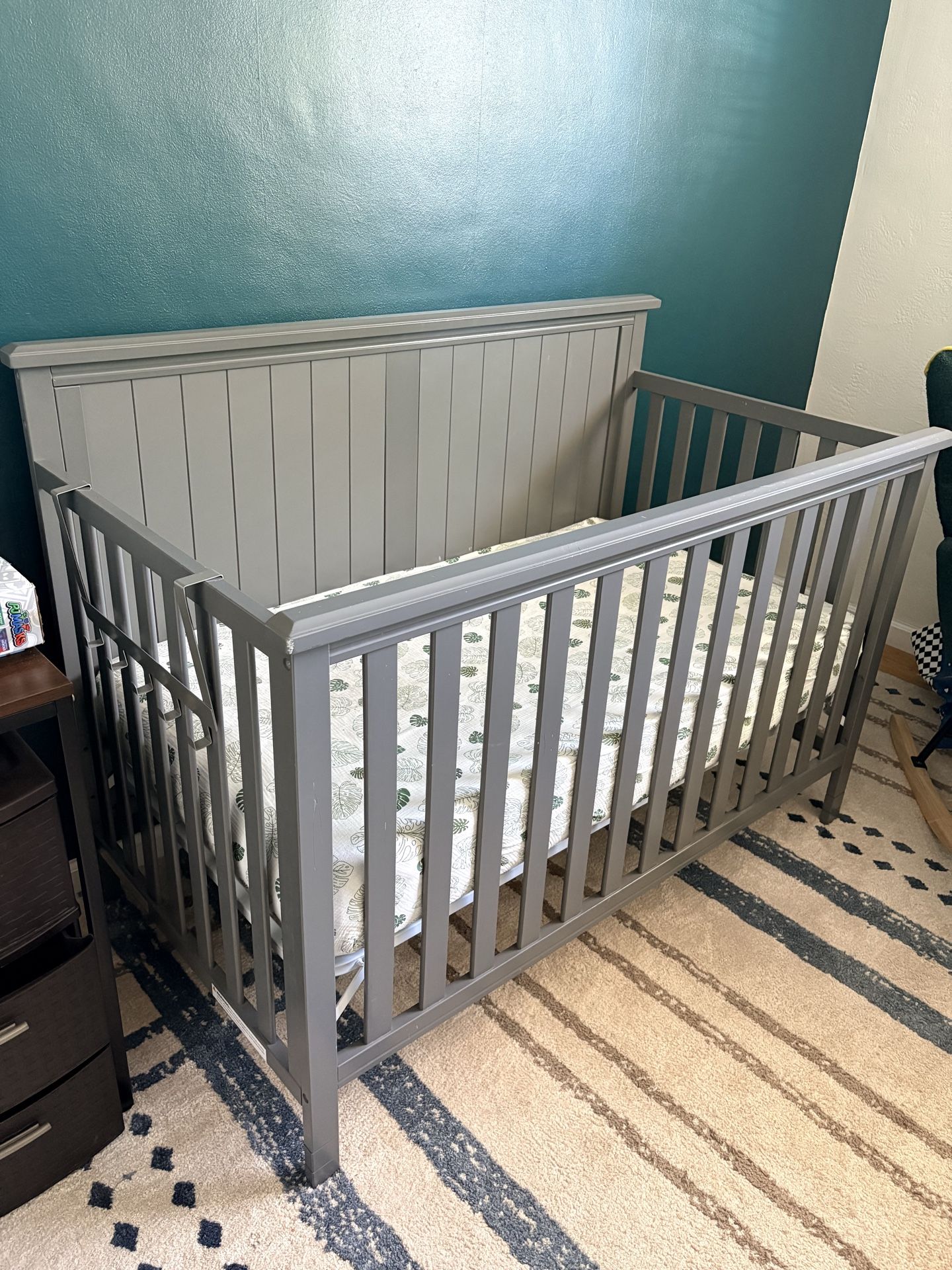 Gray Baby Crib