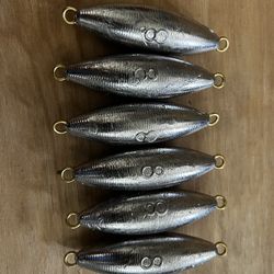 8 Oz Torpedo Sinkers, Lead Fishing Weights X 6
