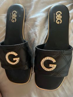 GBG Los Angeles Black Slide Sandals