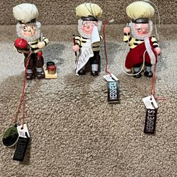 Lot of 3  VTG Hershey's Christmas Ornaments Chef Elves painting sew Kurt Adler