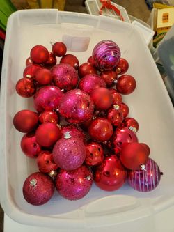 50 plus large red Christmas tree ornaments