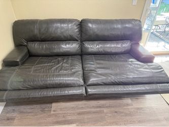 Ashley furniture grey leather recliner couch