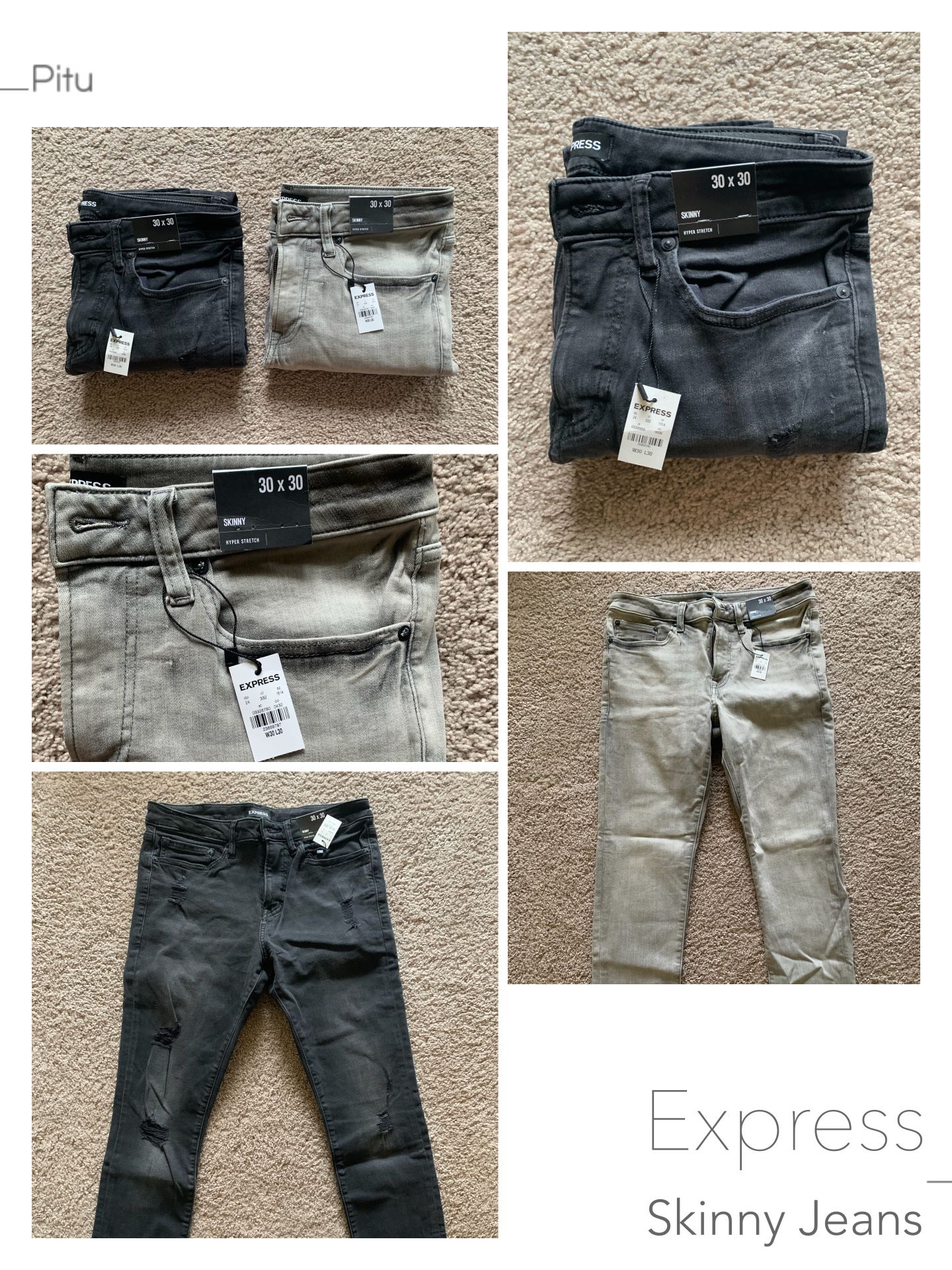 New Express Skinny Jeans Ripped 2X Pairs