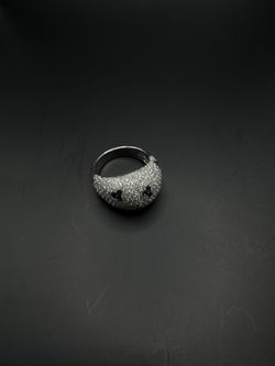 18kt White Gold Blue Heart Ring – 12.40g, 3.10ct Diamonds