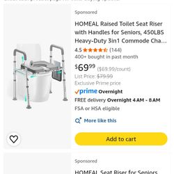 Homeal Raised Toilet Seat 