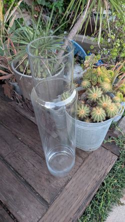 Extra large glass vase 40" jug flower pot garden home decor clear tall cylinder