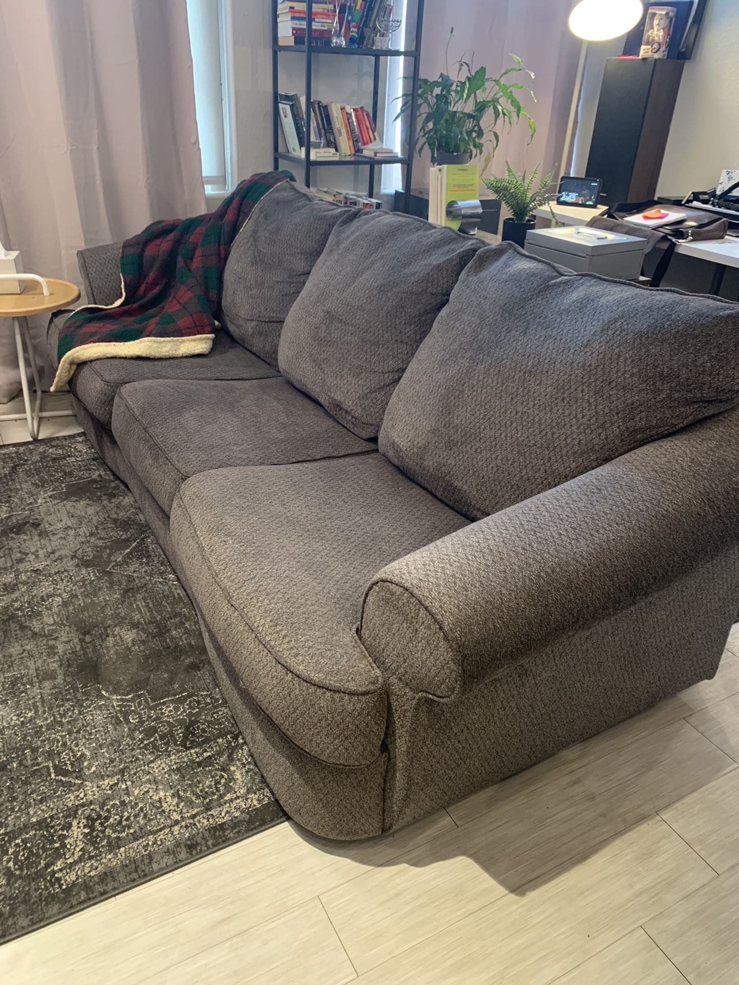 $200 OBO Gray 8 foot long sofa! Like new!